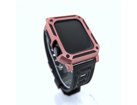 Opaska Etui Case + Pasek Rugged Różowe Złoto do Apple Watch 3 4 5 6 7 8 9 SE 38/40/41mm - 2